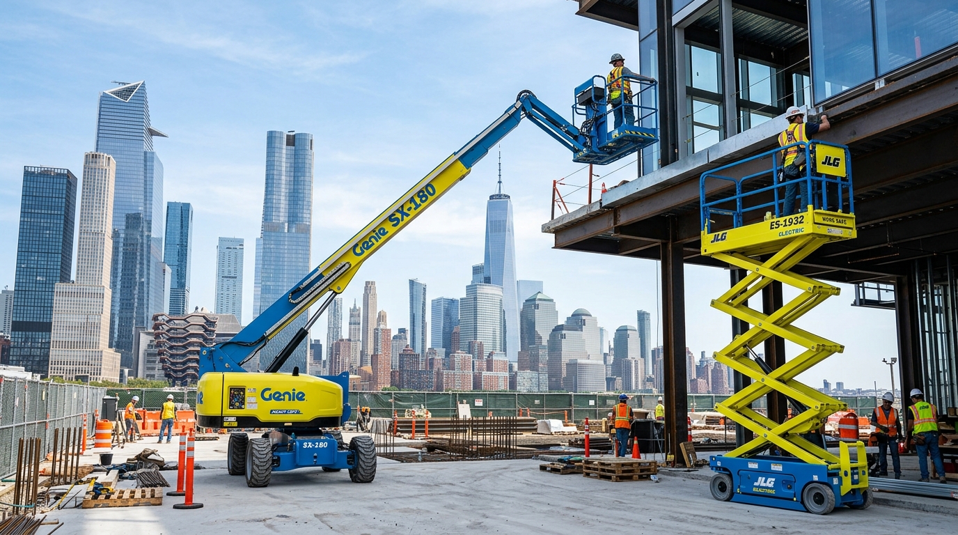 Indigobird EZ Access Equipment fleet operating on commercial site in New York